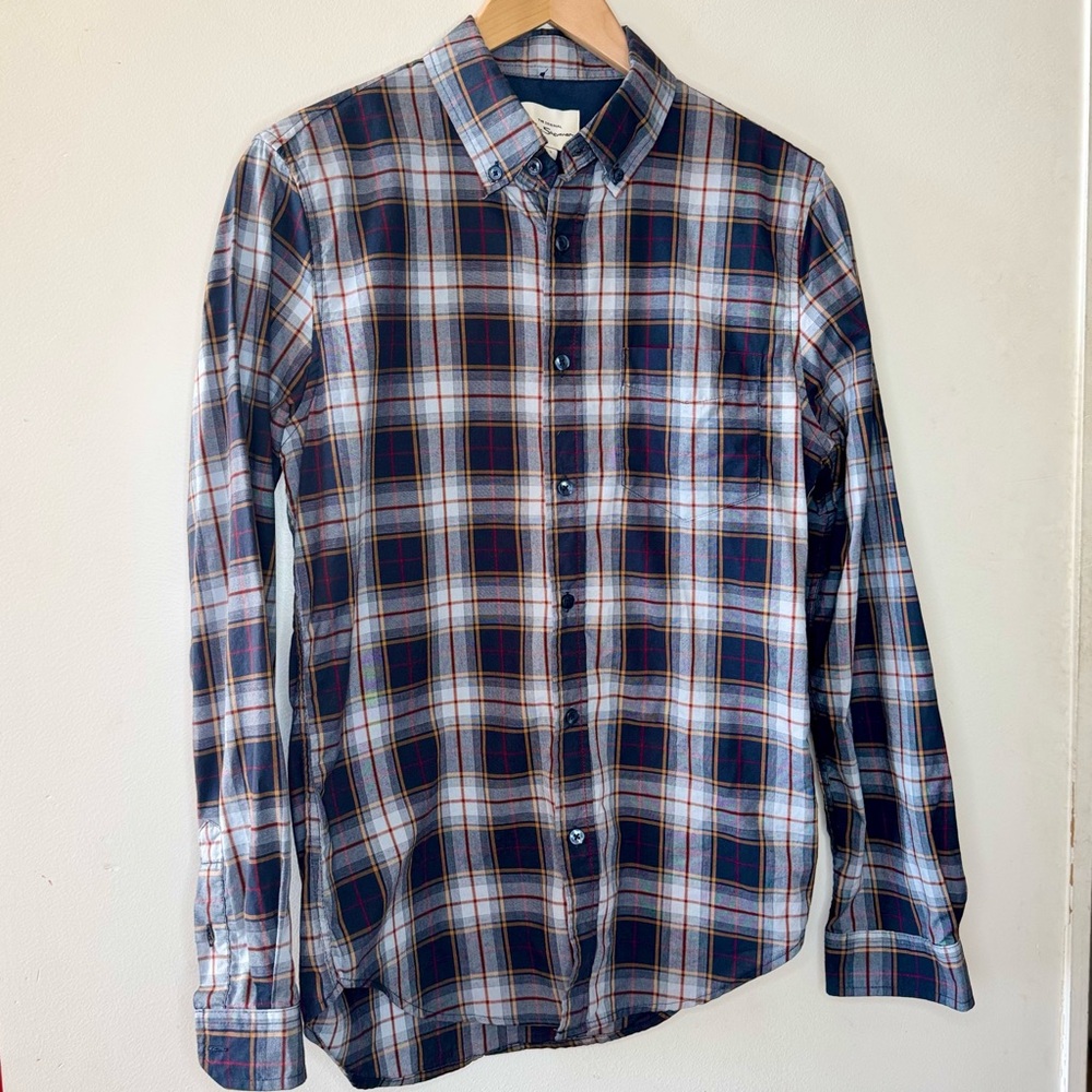 Ben Sherman Blue Plaid Men’s Button Up Long Sleeve Shirt Small Preppy Nordstrom